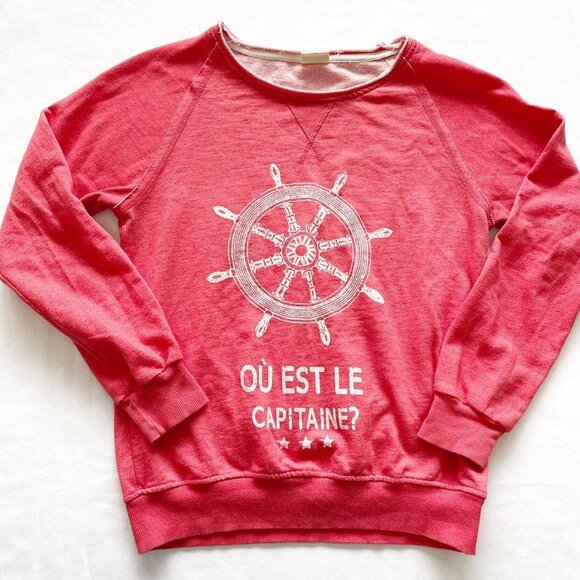 Zara Other - Zara Red “Qu Est Me Captaine?” Sweatshirt Size 11/12